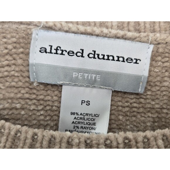 Alfred Dunner Sweater Womens PS Brown Patchwork Sequin Grandma Cozy Goblincore - Picture 4 of 7